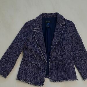 Navy Blue Tweed Jacket